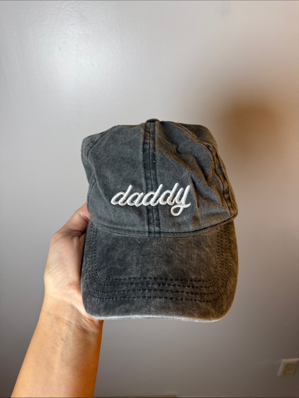 Spencers Embroidered "daddy" Baseball Cap - Charcoal Gray